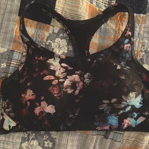 Black floral Avia sports bra